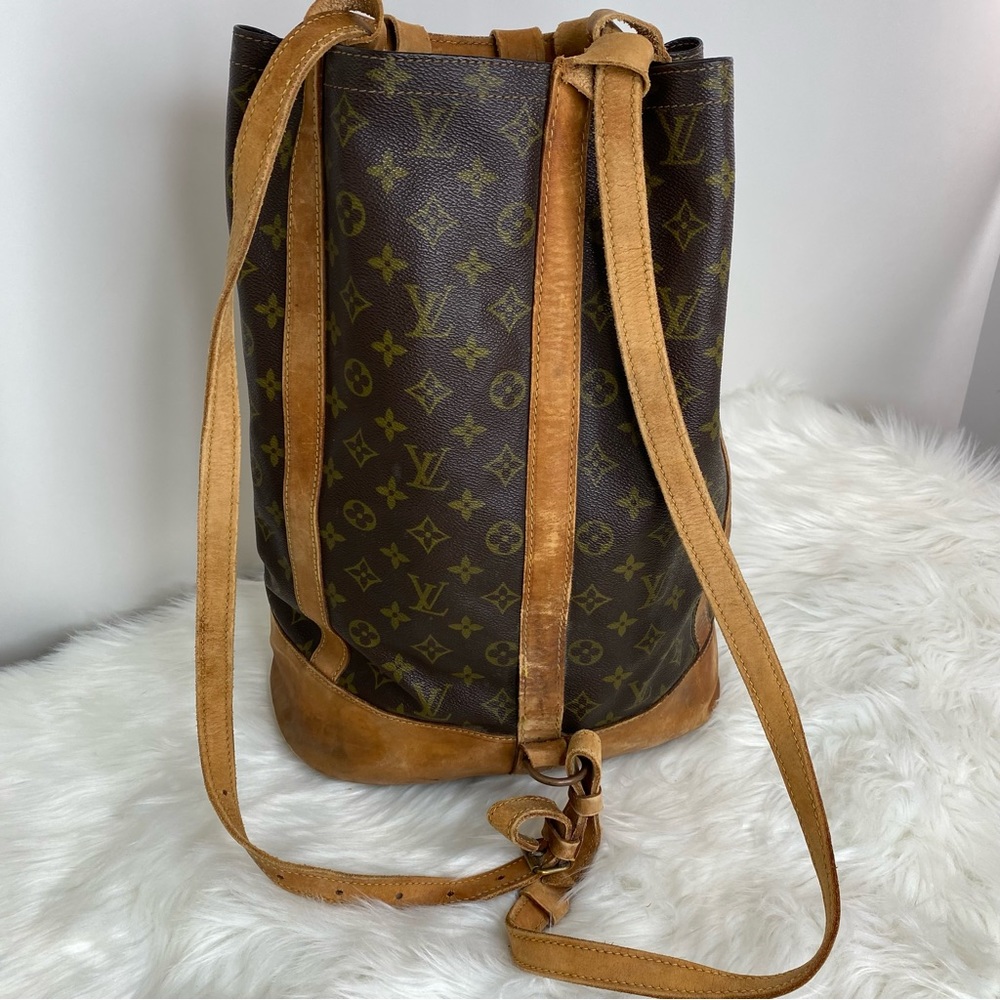 Vintage Authentic Louis Vuitton Randonnee GM Monogram Backpack w/Pouch - Picture 3 of 10